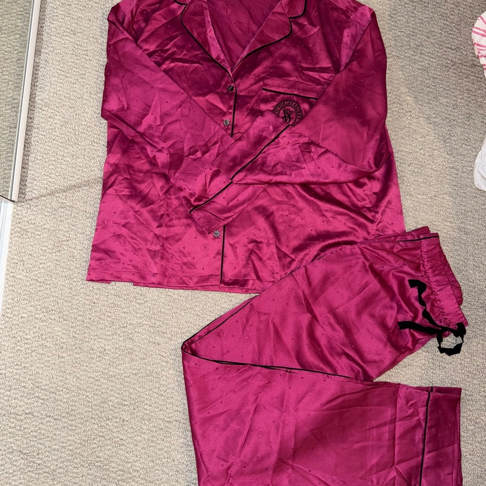 Victoria's Secret Pink Satin Pajama Set Intimates